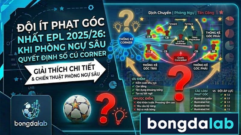Đội ít phạt góc nhất EPL 2025/26