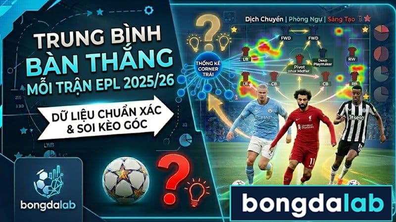 Trung bình bàn thắng mỗi trận EPL 2025/26