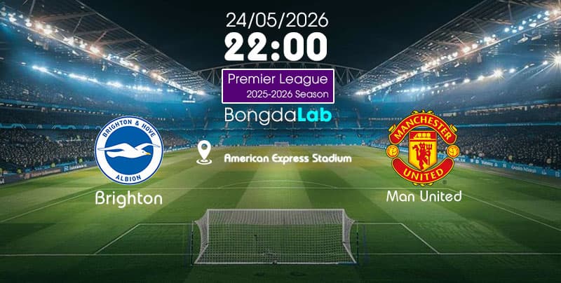 Nhận đinh, Soi kèo Brighton & Hove Albion vs Manchester United , 22h ngày 24/05/2026